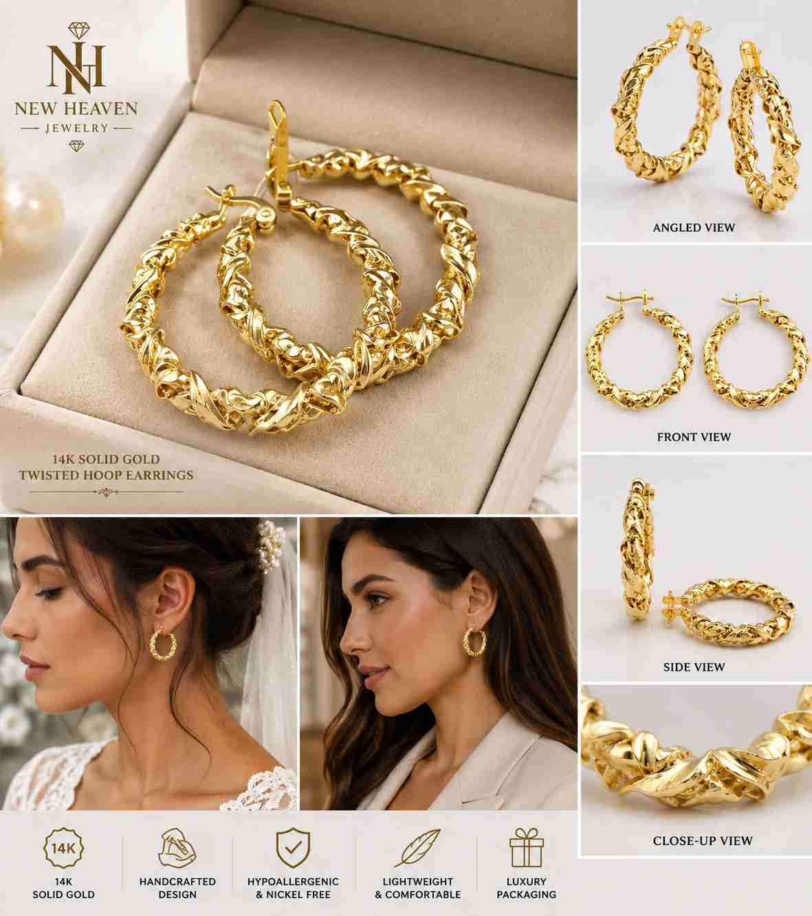 Gold 14K Hoop Earrings