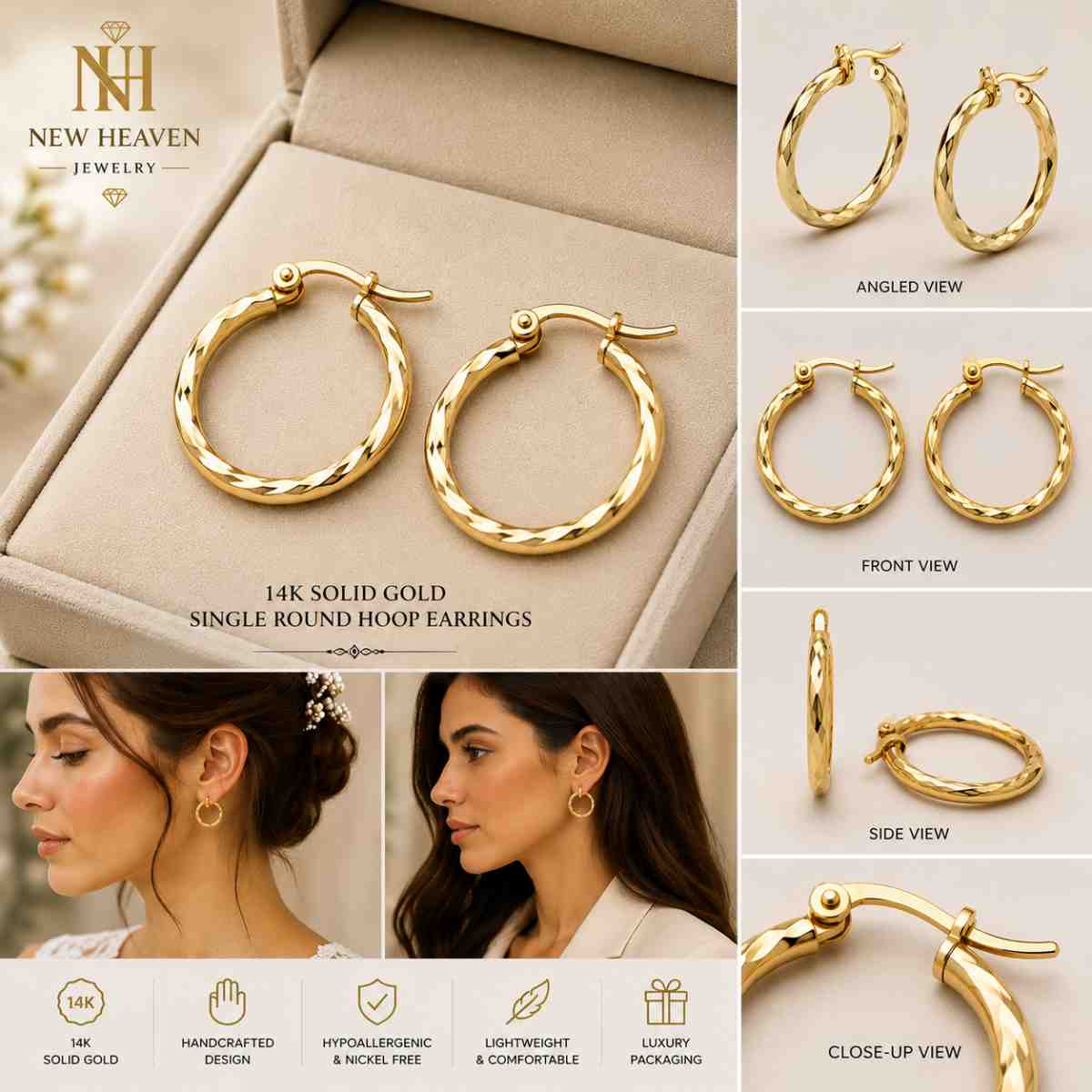 Gold 14K Hoop Earrings