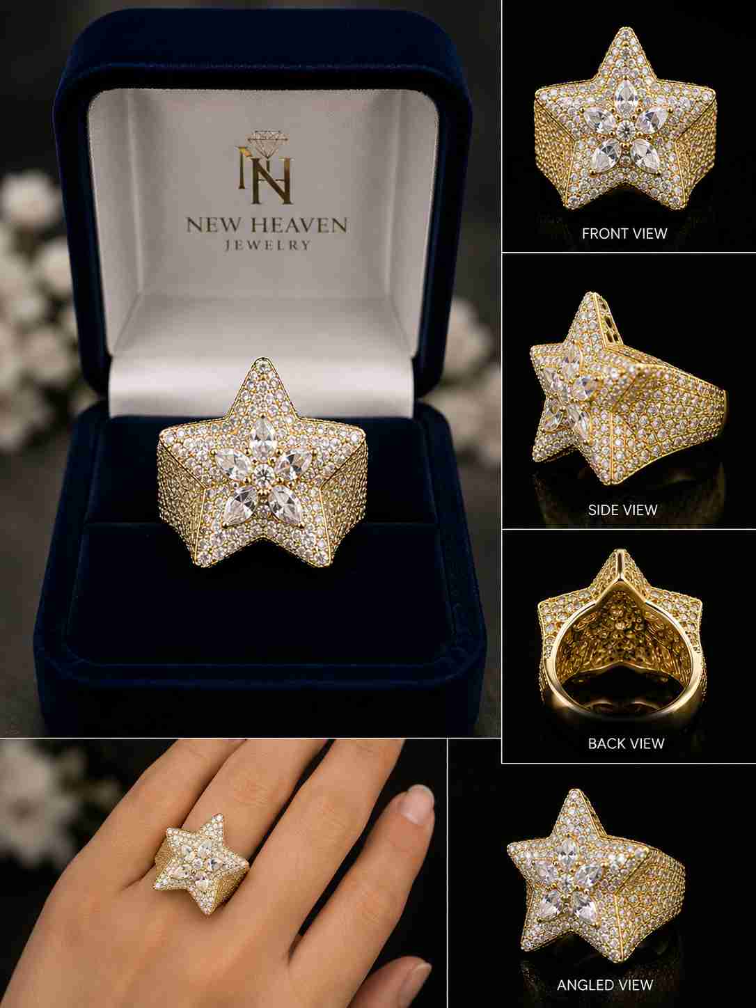 Moissanite Star Ring