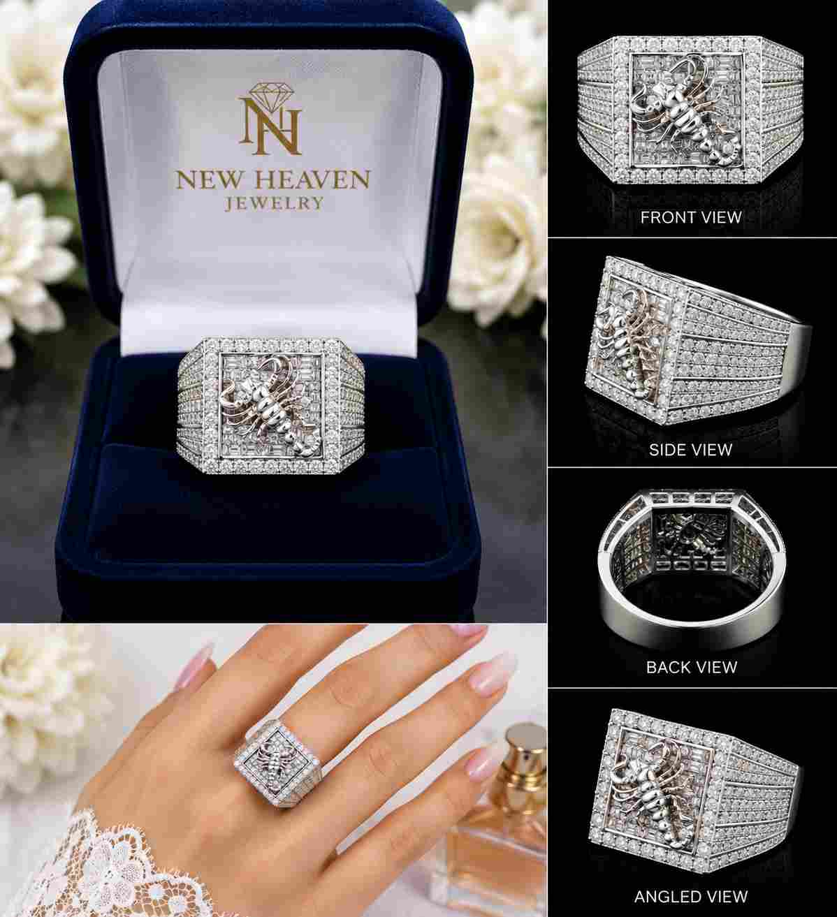 Moissanite  Scorpian Ring