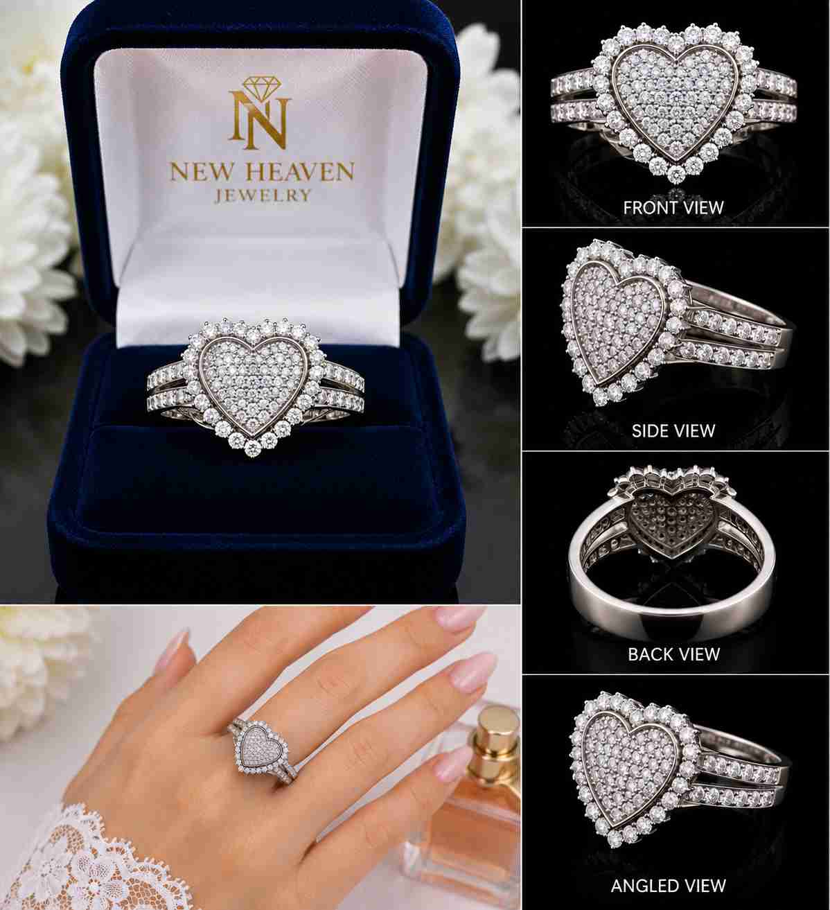 Moissanite Heart Ring