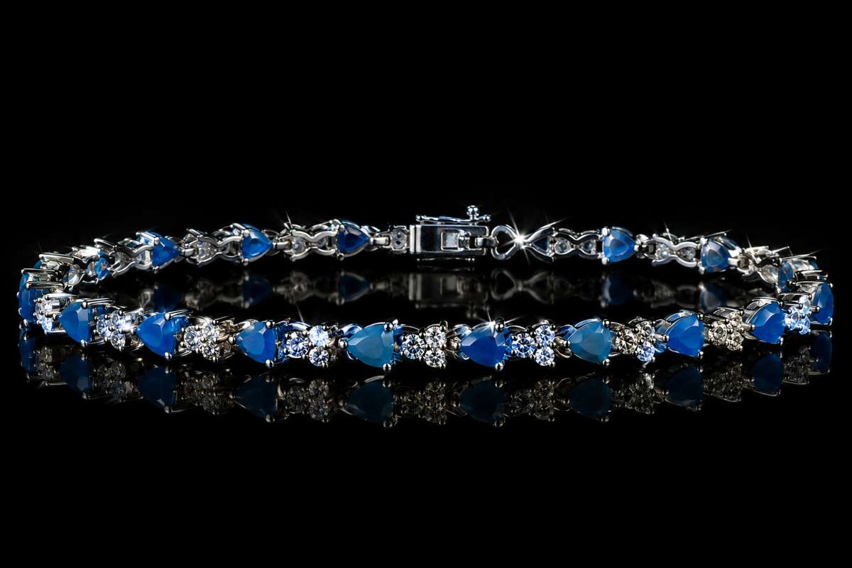 Blue cluster Tennis bracelet.