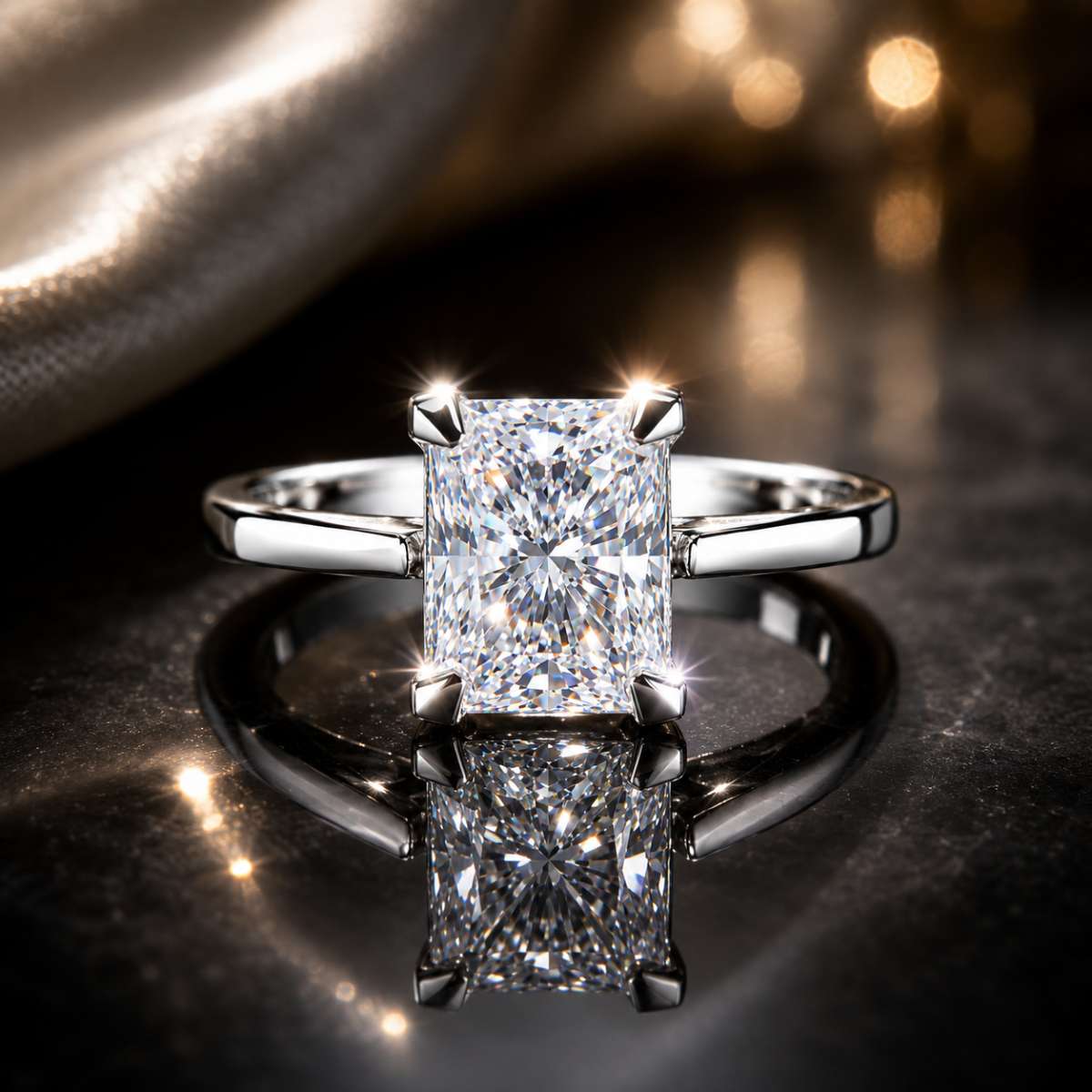 Radiant Cut Solitaire Diamond Engagement Ring