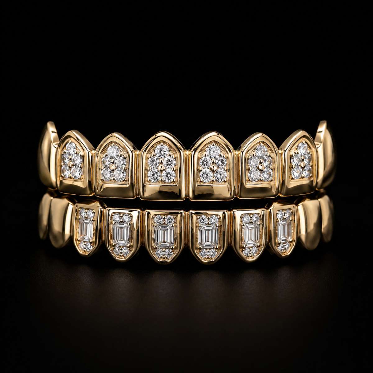 Gold and Diamond Teeth Grillz