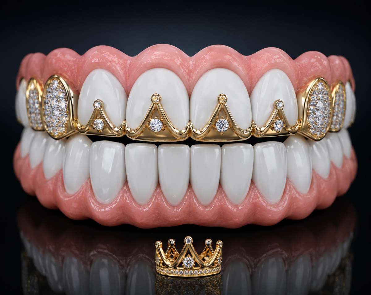 Gold and Diamond Designer Grillz