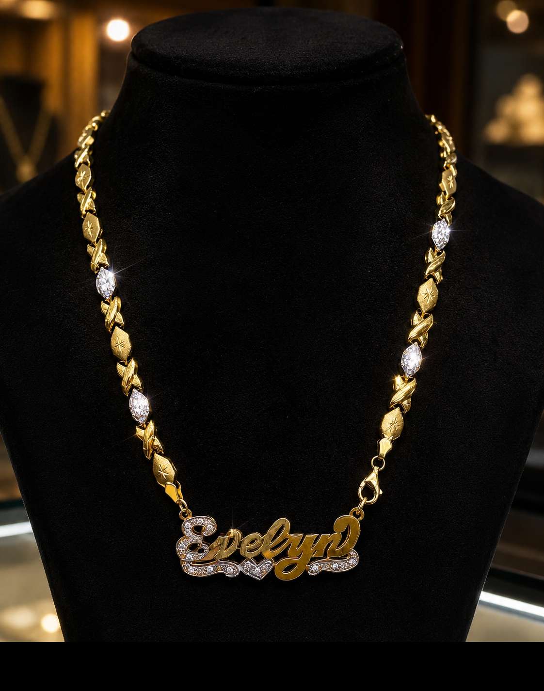 Gold chain 3D Name Plate