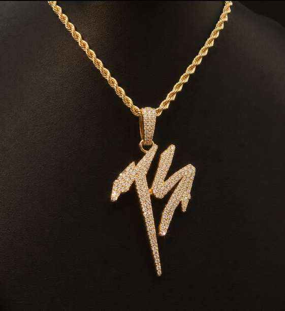 14K Gold Alphabet Name Pendant in Diamonds