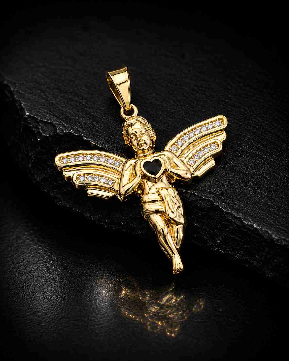 Gold Cherub Angel Pendant