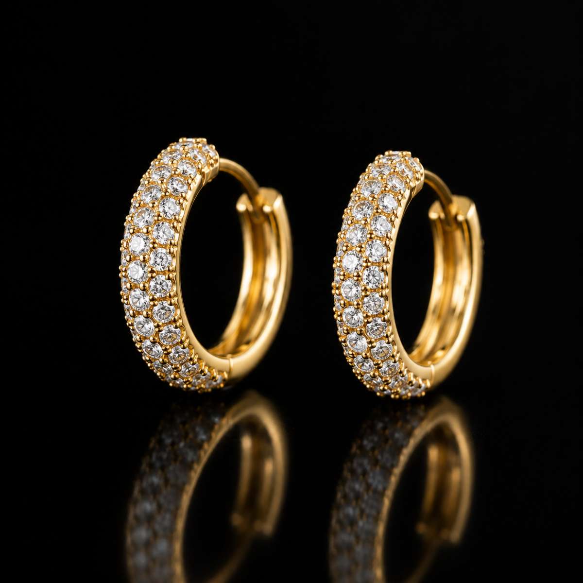 Gold Thick Hoop Earrings