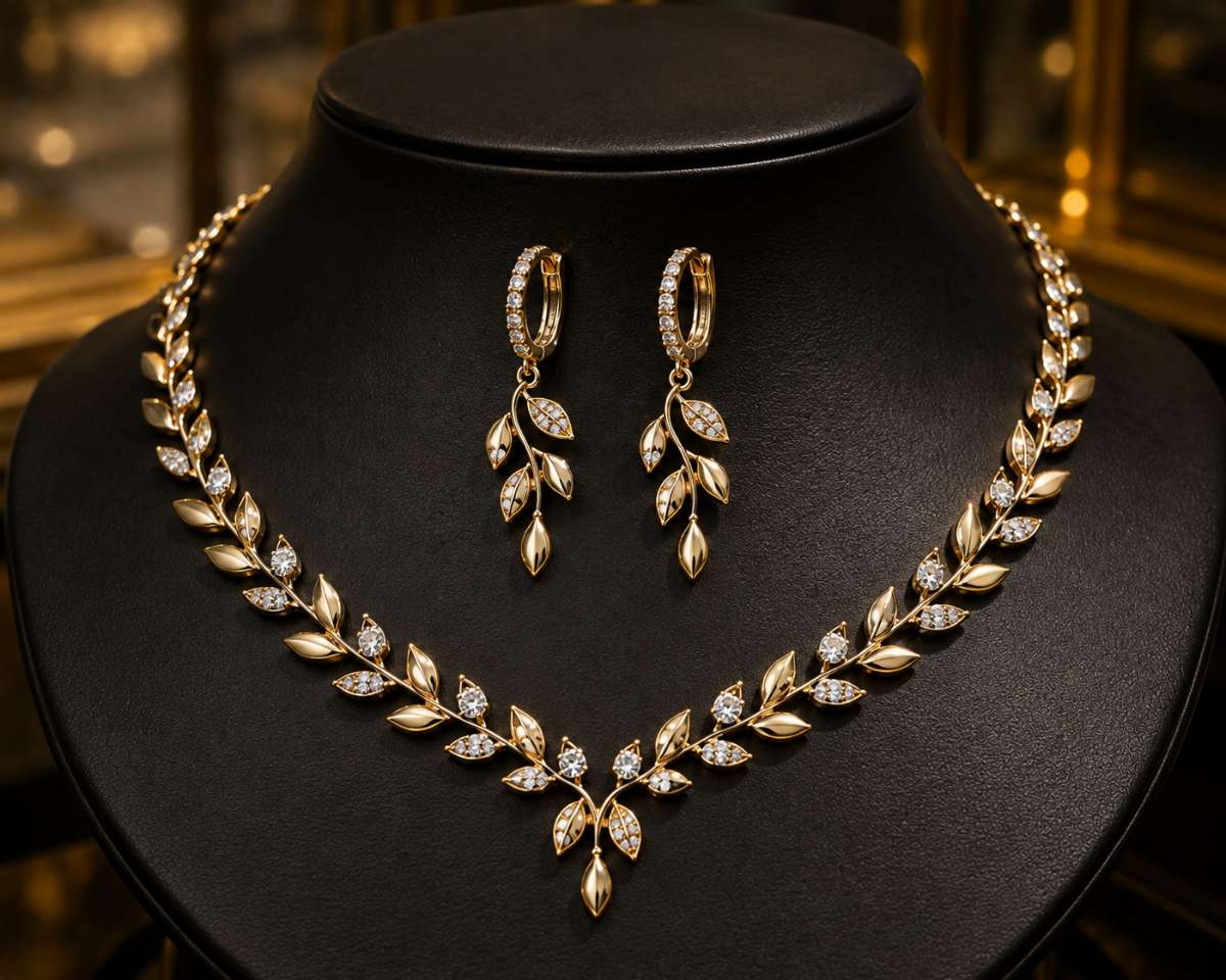 Customized Olive Leaf Necklace Set