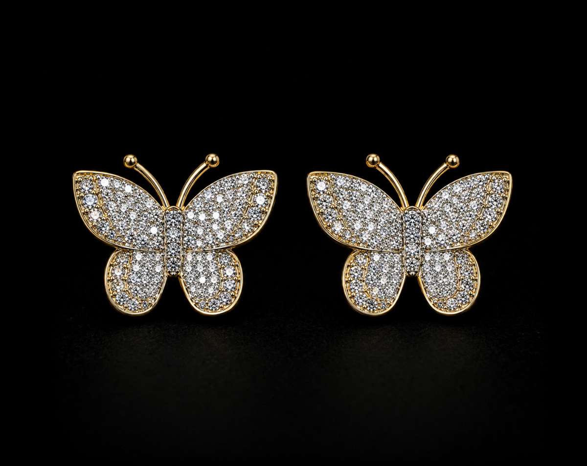 Moissanite  Butterfly Earrings
