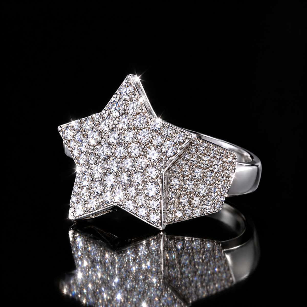 Moissanite Star Ring