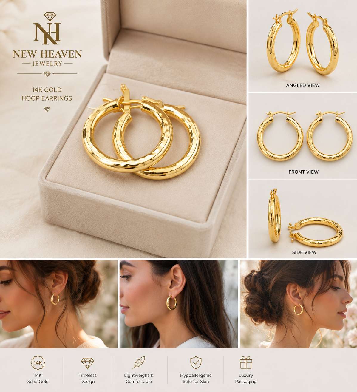 Gold 14K Hoop Earrings