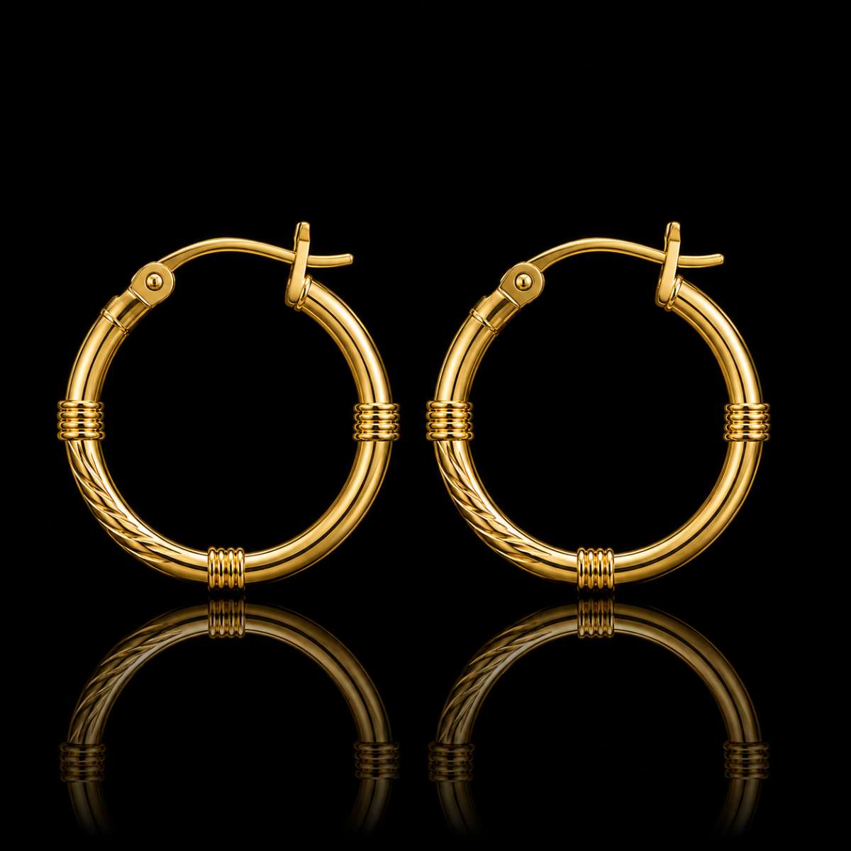 Gold 14K Hoop Earrings - Image 2