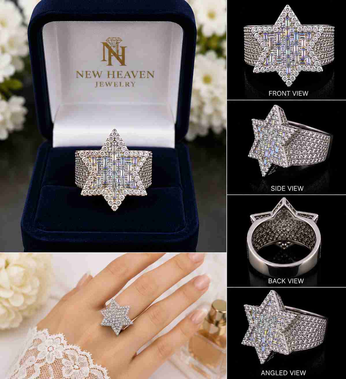 Moissanite Star Ring