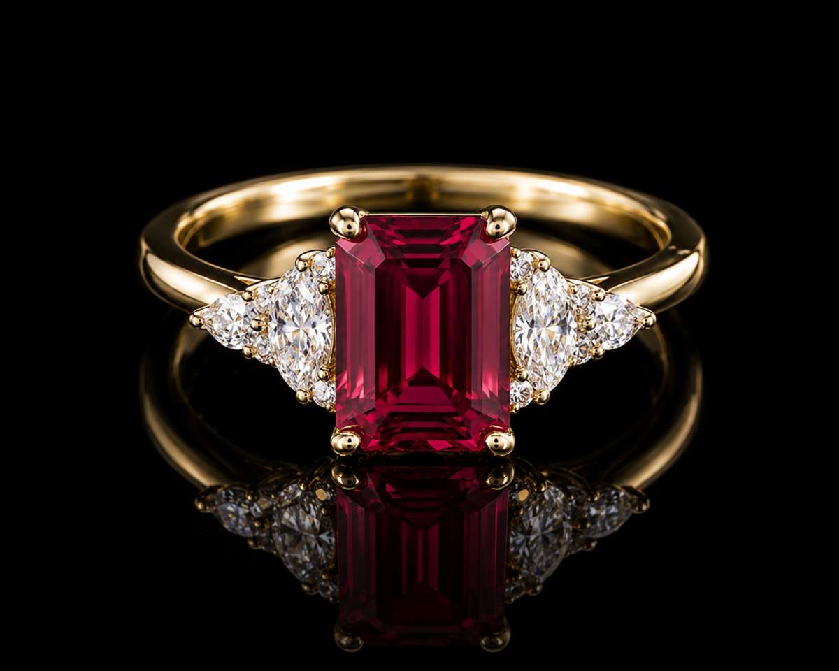 Ruby Ring With Diamond