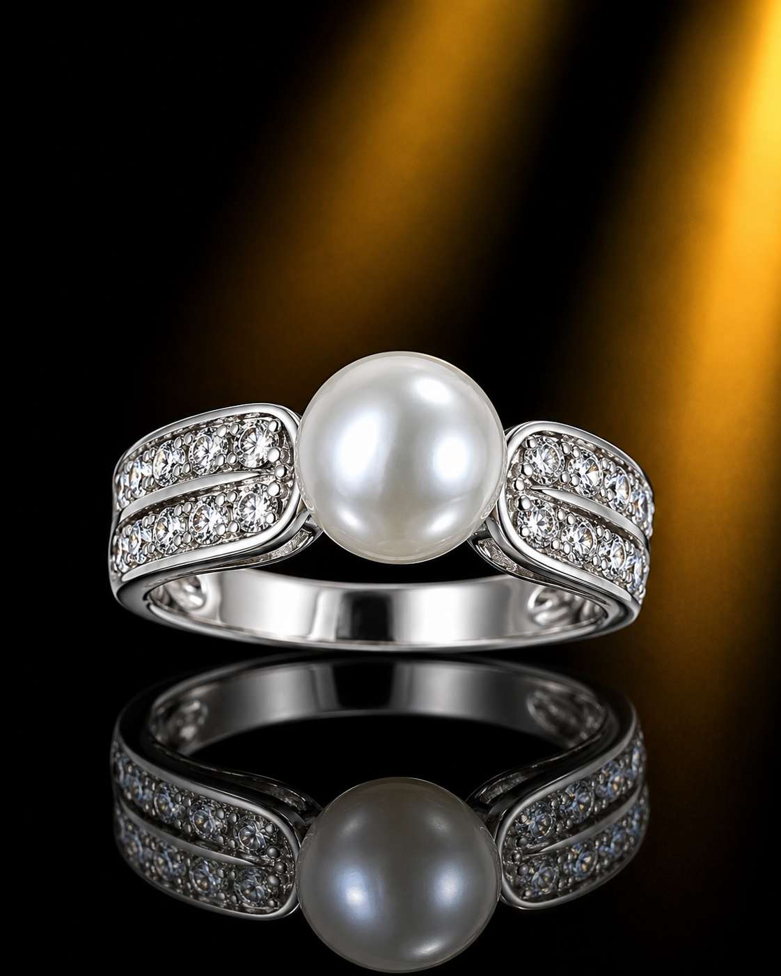 Moissanite Opal Ring - Image Main