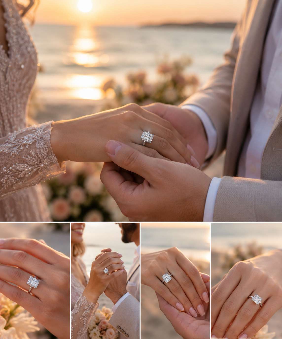 Radiant Cut Solitaire Diamond Engagement Ring - Image 3
