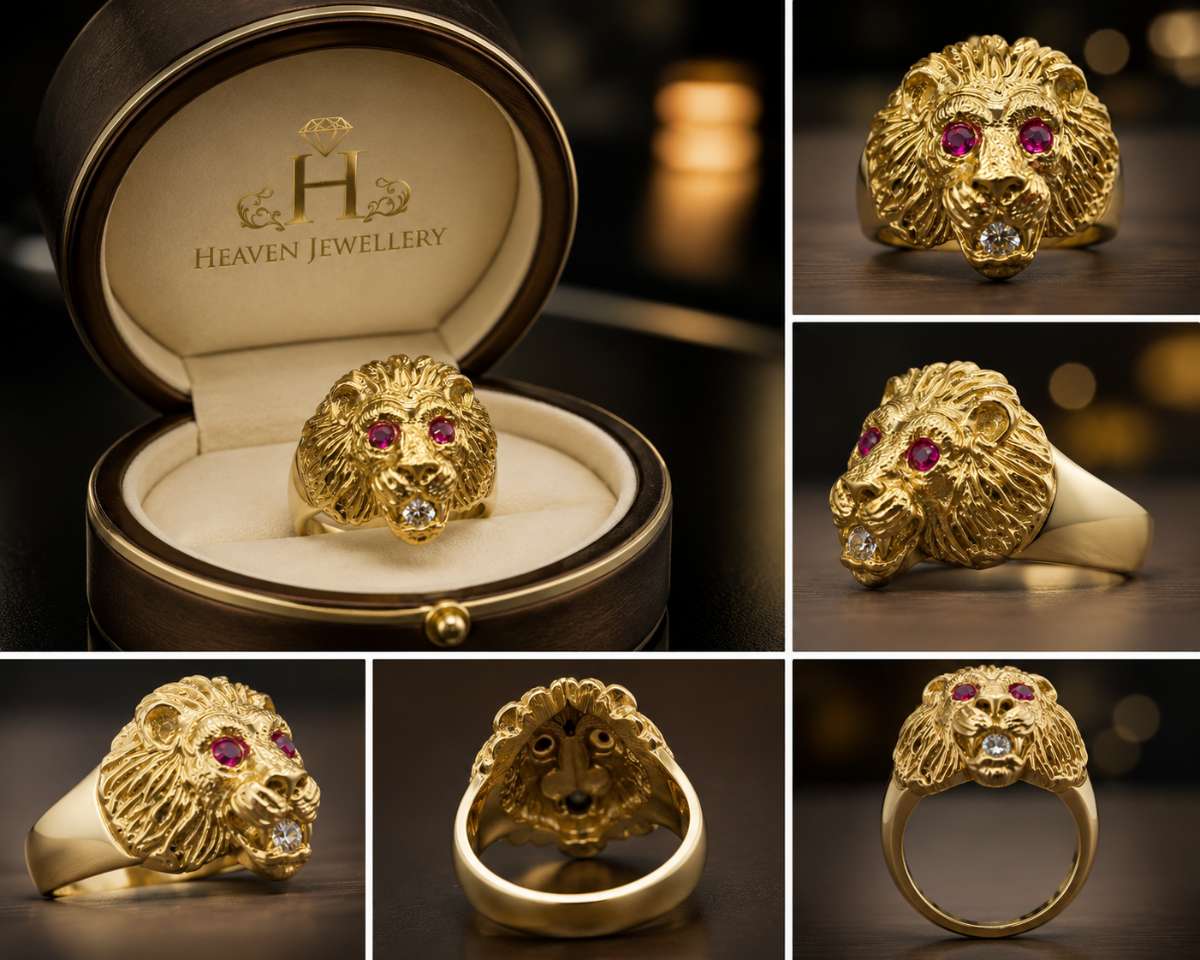 Lion Gold Ring 14k