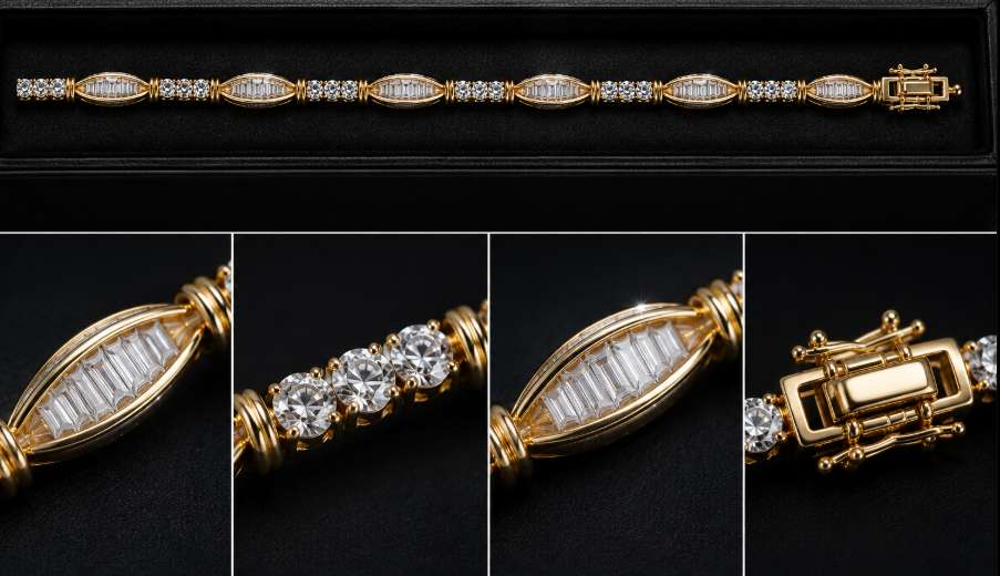 Diamond Round & Baguette Tennis Bracelet