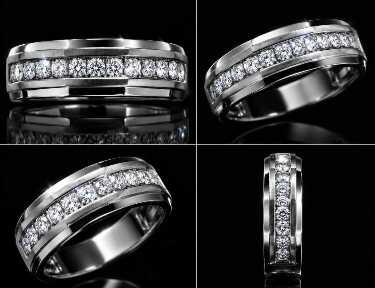 Men's Diamonds  Wedding Band - Image 2