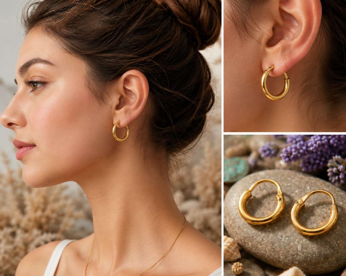 14K Gold Hoop Chain