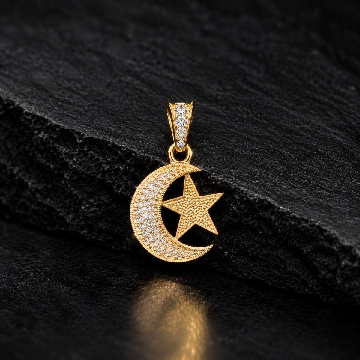 Crescent Moon and Star Pendant