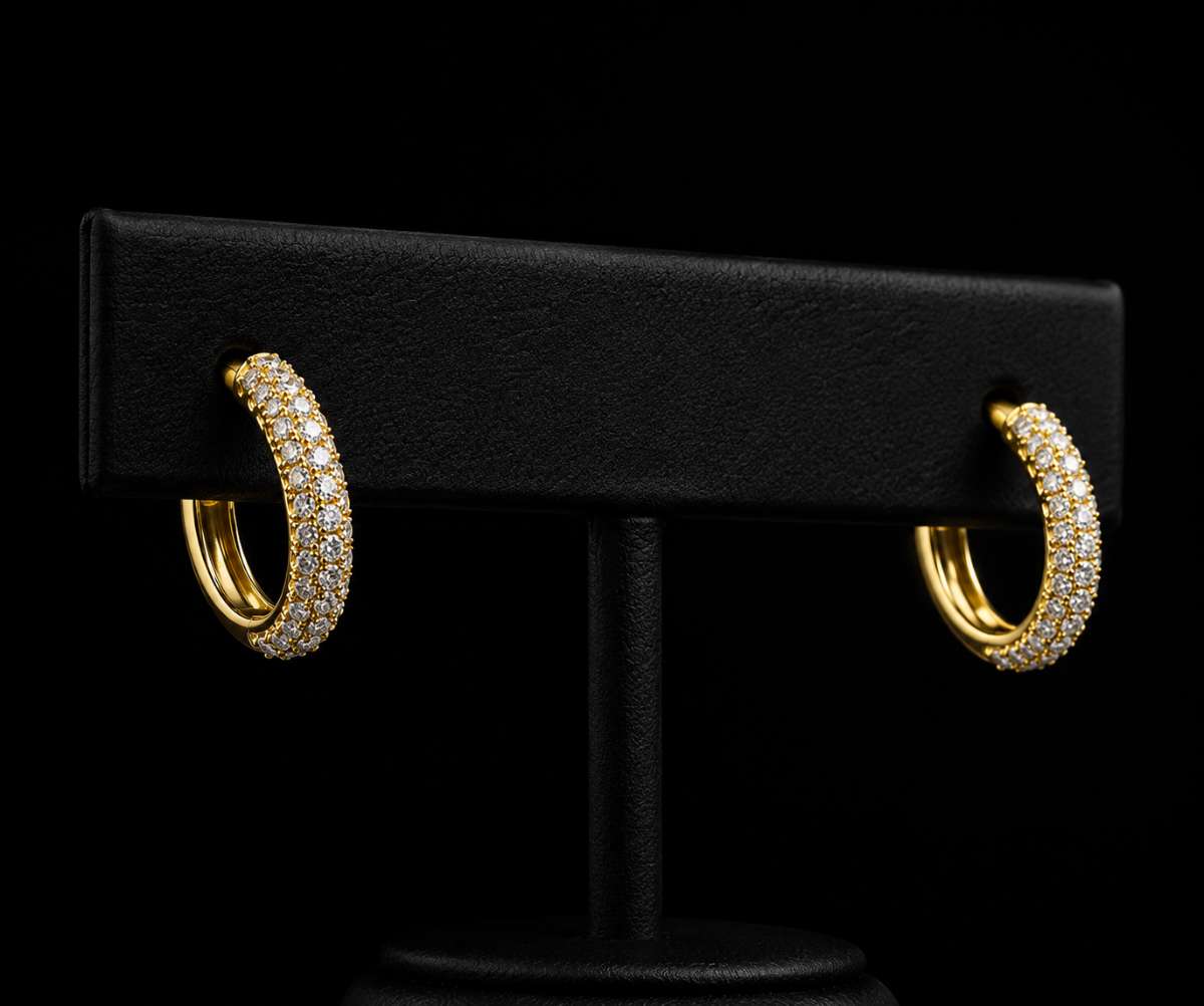 Gold Thick Hoop Earrings - Image 2