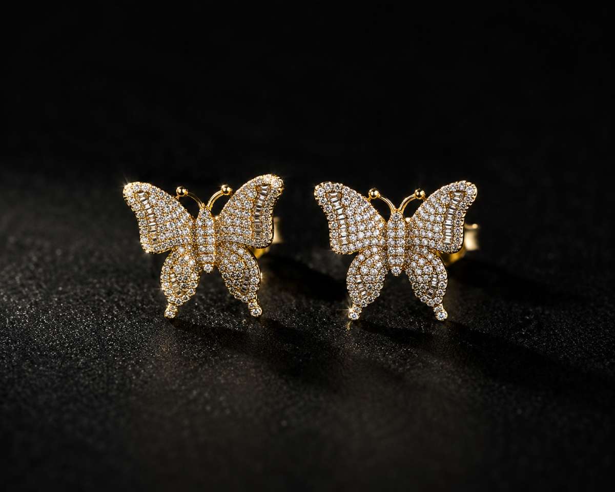 Moissanite Butterfly Earings