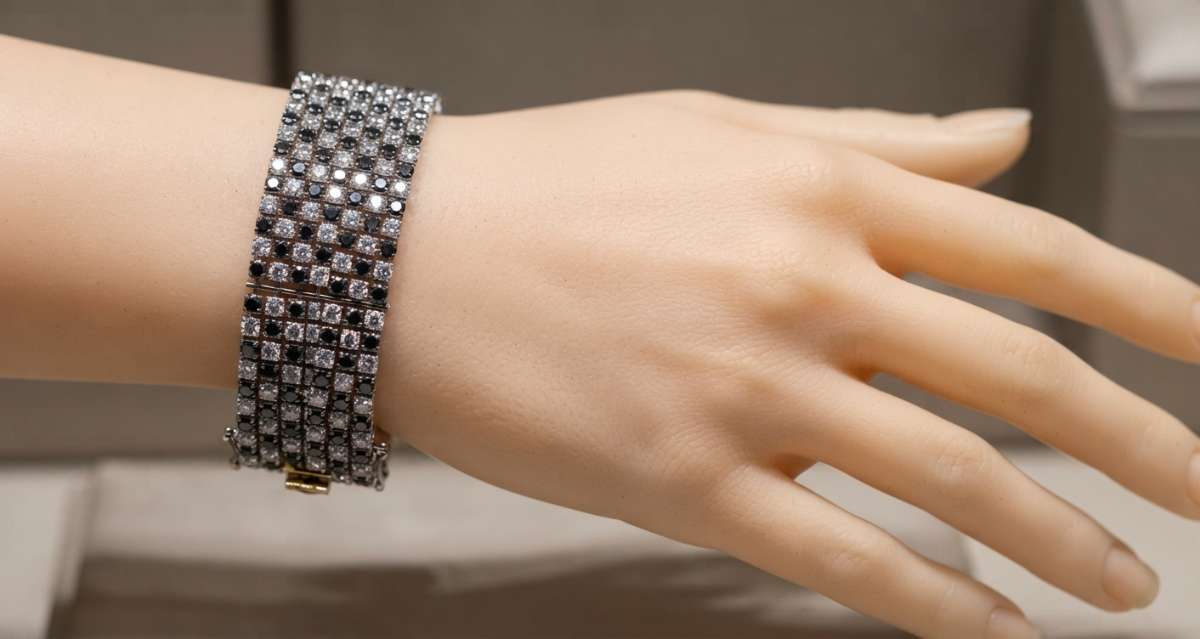 Black & White Cz Prong Bracelet - Image Main