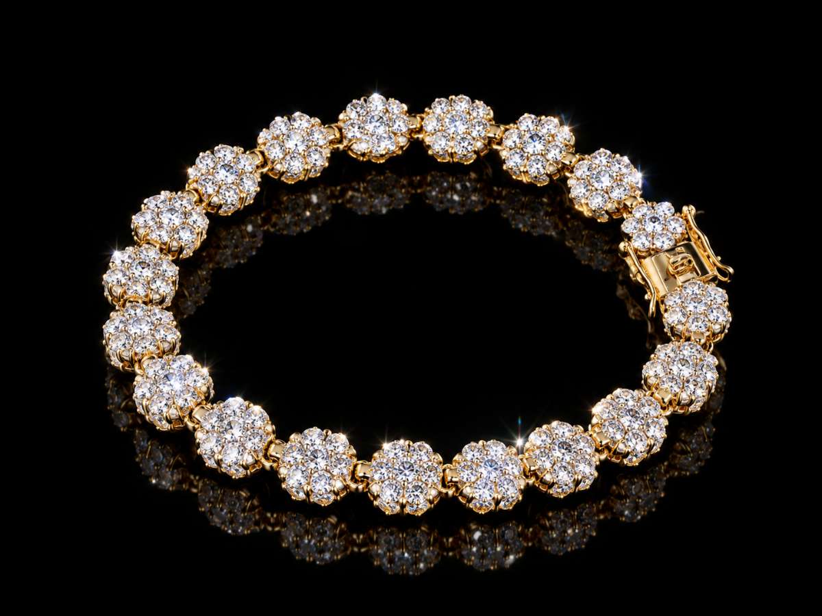 Floral Gold Tennis Bracelet