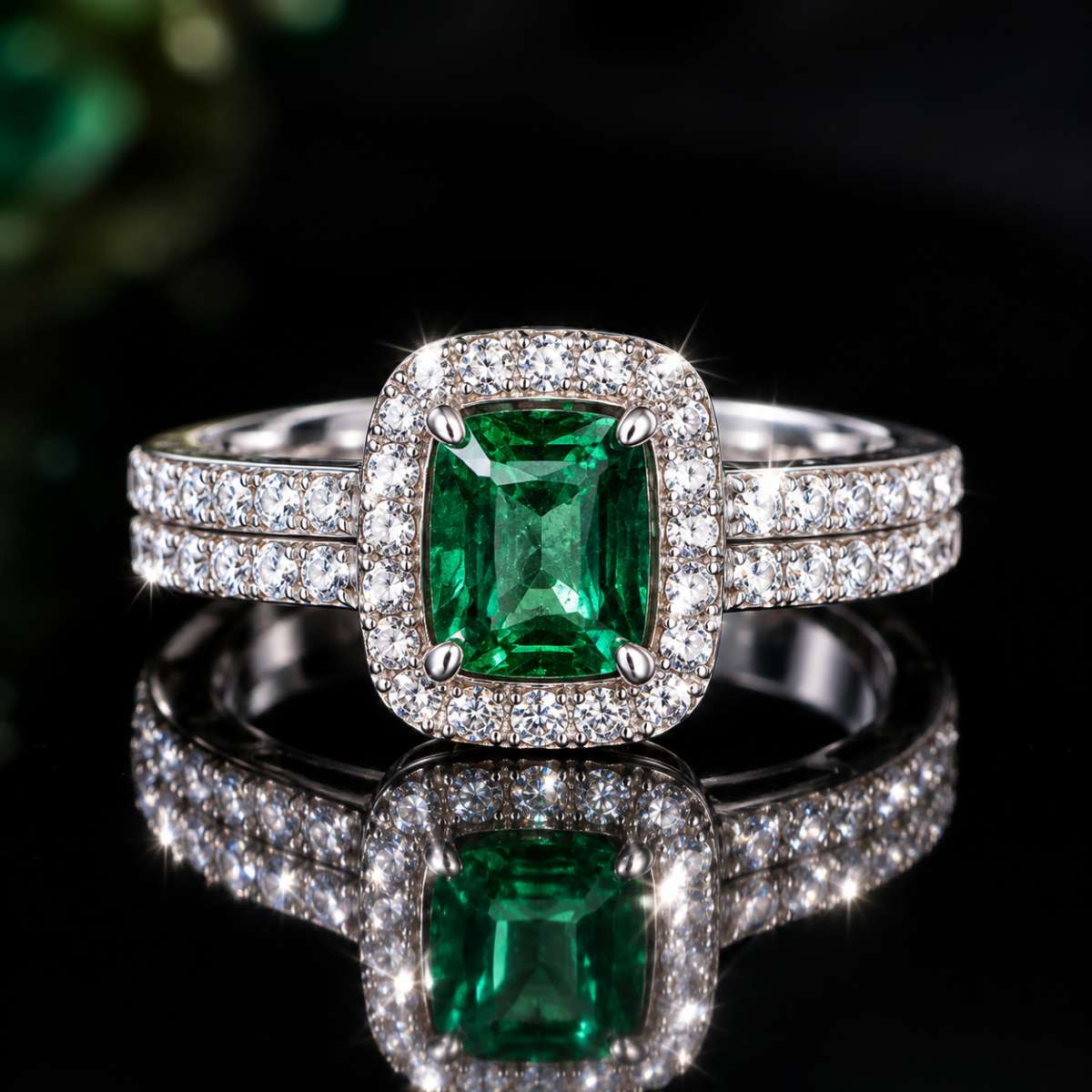 Moissanite Green Ring - Image Main