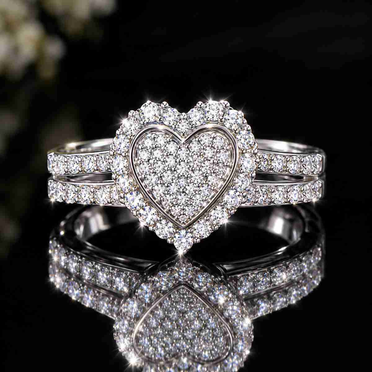 Moissanite Heart Ring - Image Main