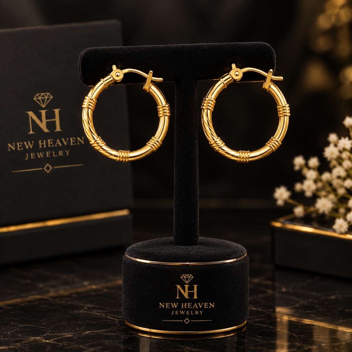 Gold 14K Hoop Earrings - Image Main
